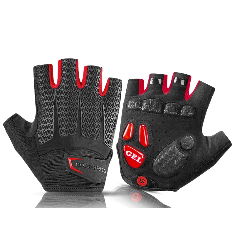 ROCKBROS Half Finger Cycling Gloves Breathable Anti Slip Gel Pad
