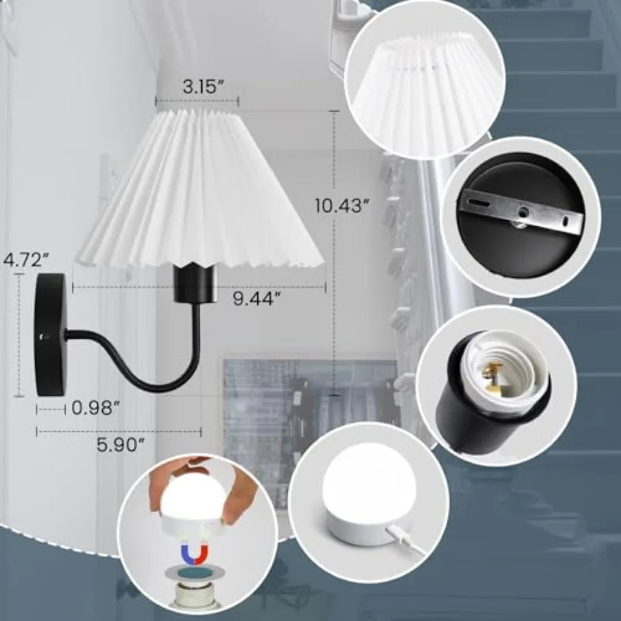 Rechargeable Battery Operated Wall Sconce Set Of 2 15 Colors