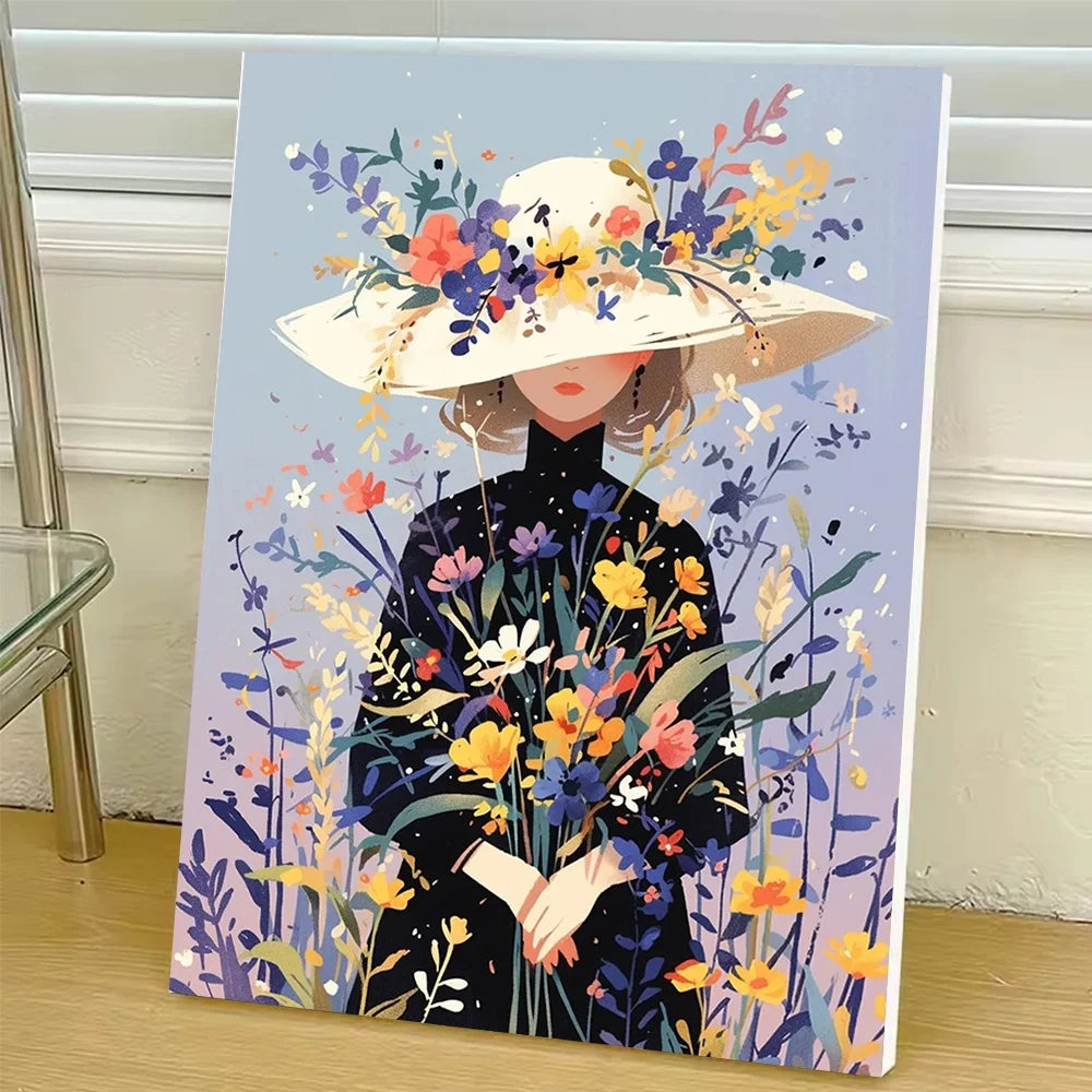 Flower Woman Paint By Numbers Kit For Adults On Canvas