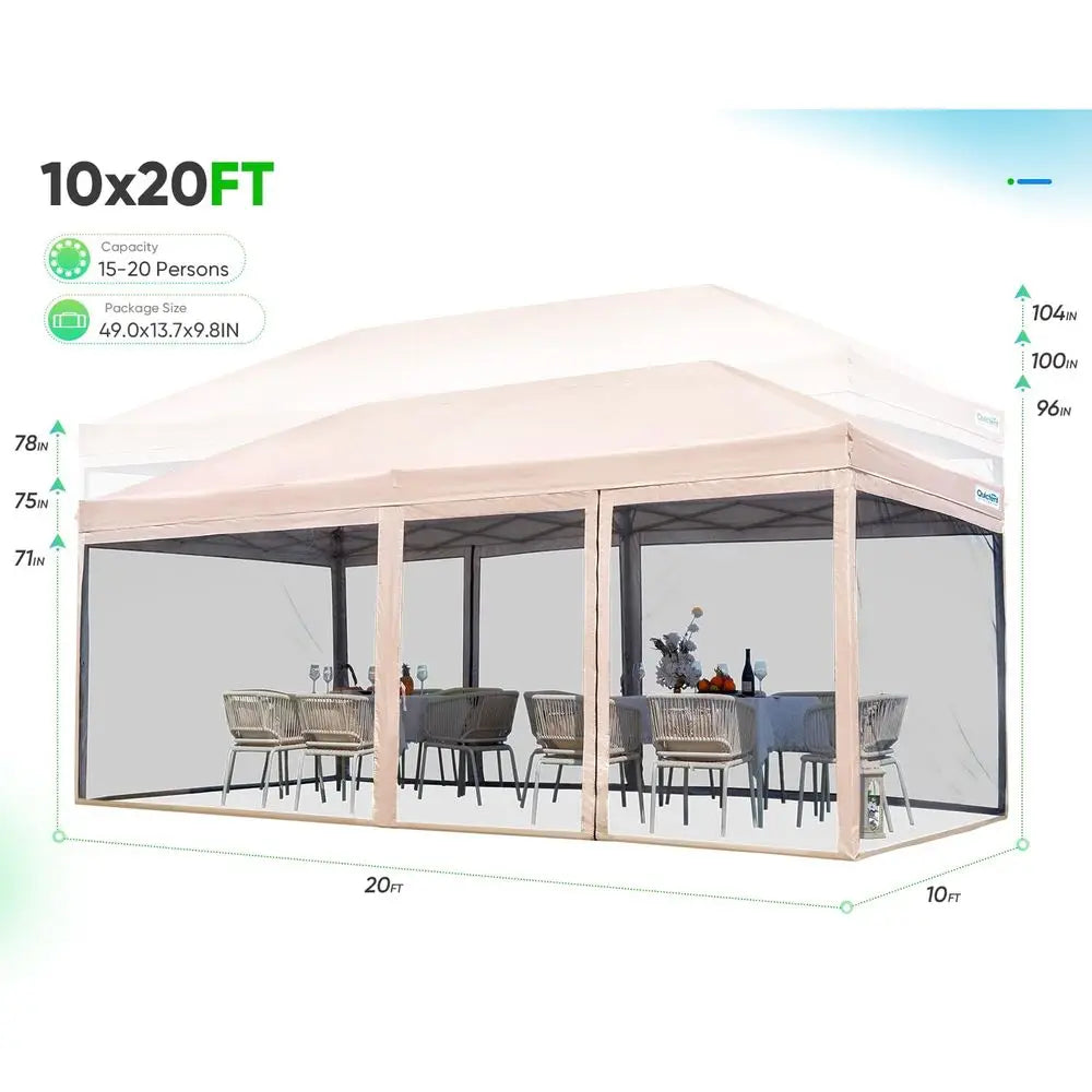 Pop Up Screened Canopy Tent With Mosquito Netting For Outdoors
