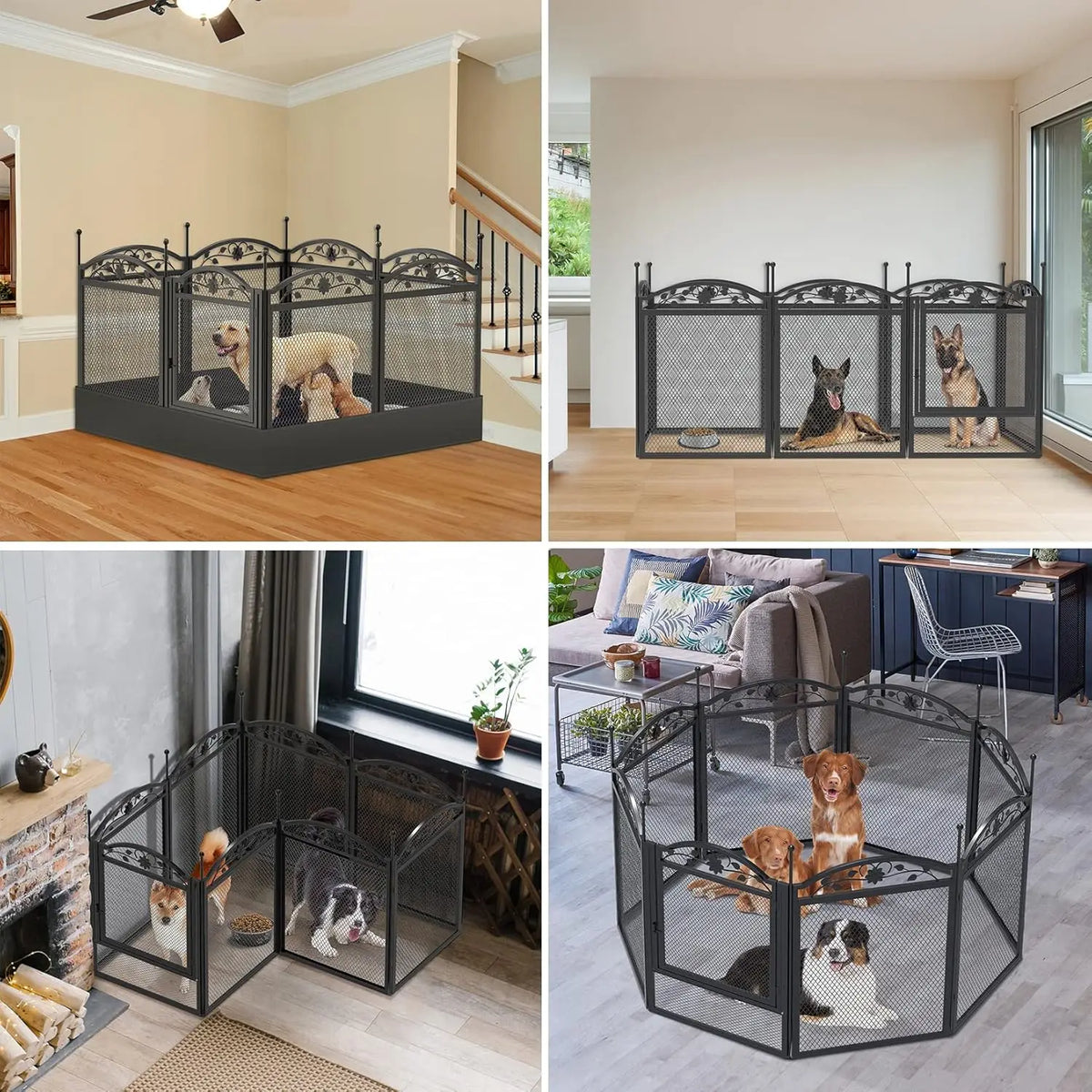 BORWART Heavy Duty Dog Playpen Enclosure For Pets Indoors Outdoors