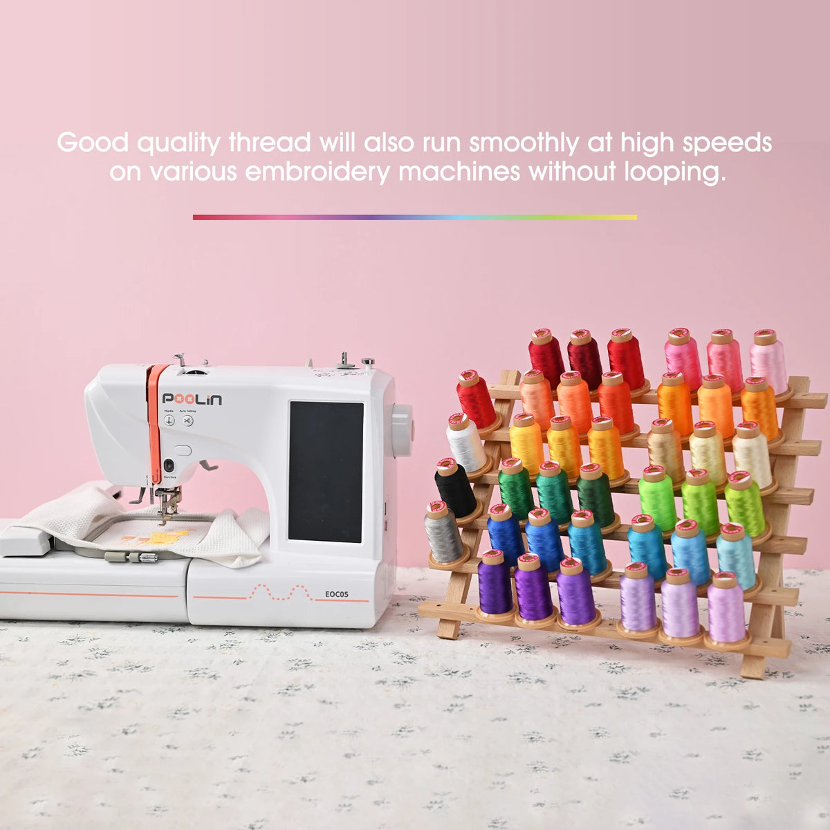RICHWORD Embroidery Threads Kit 60 Pcs Polyester Spools