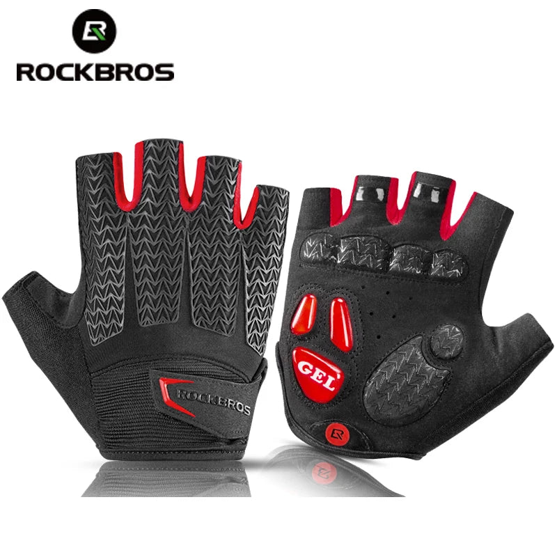 ROCKBROS Half Finger Cycling Gloves Breathable Anti Slip Gel Pad