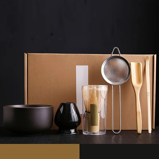 Japanese Style Matcha Bowl Set With Spoon Whisk And Sieve