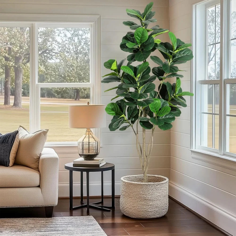 HiMISS Fiddle Leaf Fig Artificial Tree With Pot Home Decor