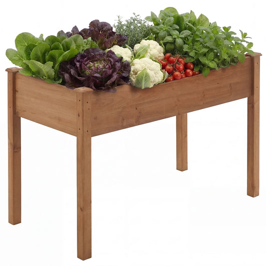 JHK Wood Raised Garden Bed With Legs For Patio Outdoor