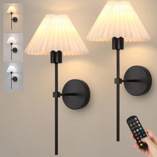 Rechargeable Battery Operated Wall Sconce Set Of 2 15 Colors