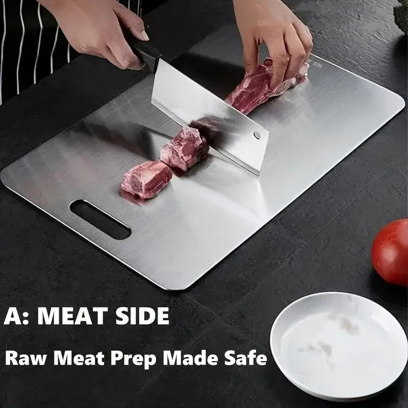 Stainless Steel Chopping Board Antibacterial Double Sided Kitchen Board