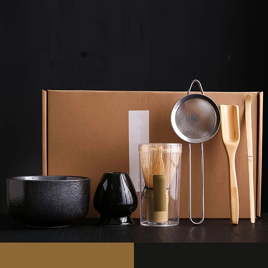 Japanese Style Matcha Bowl Set With Spoon Whisk And Sieve