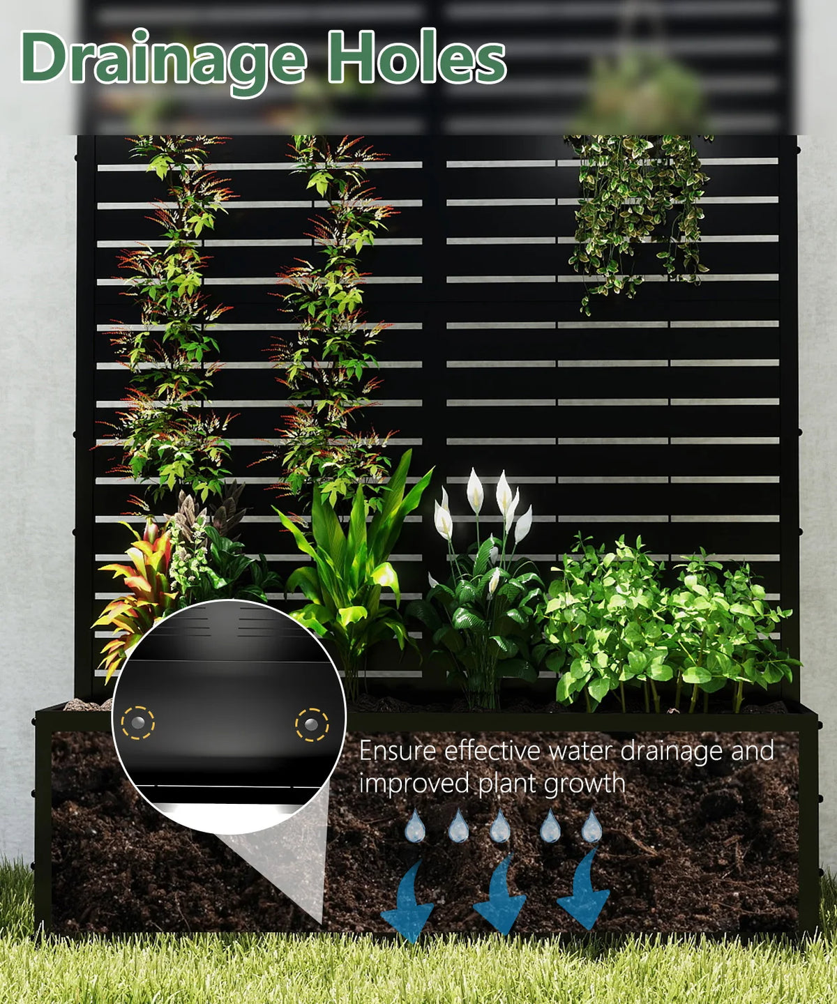 Metal Planter Box Trellis Raised Garden Bed For Climbing Plants