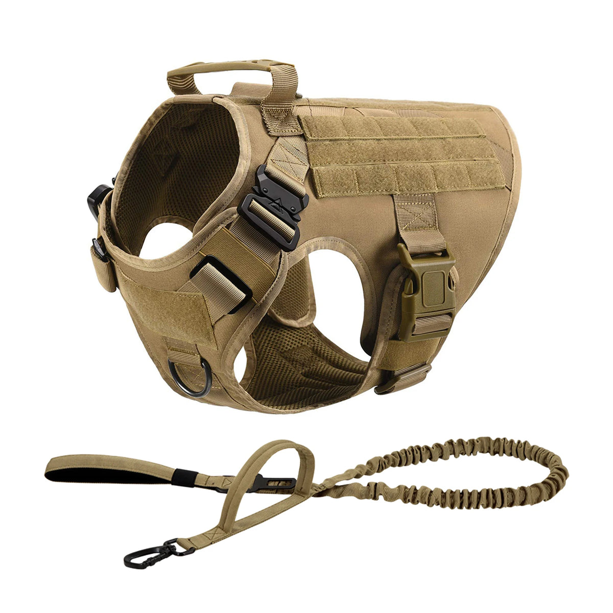 Tactical Dog Harness With Molle Pouches For Large Dogs