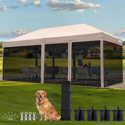 Pop Up Screened Canopy Tent With Mosquito Netting For Outdoors