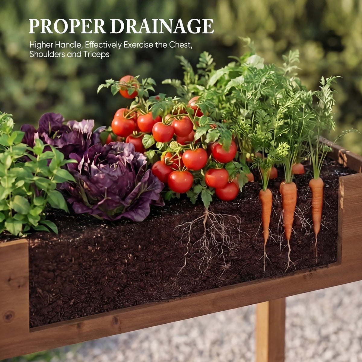 JHK Wood Raised Garden Bed With Legs For Patio Outdoor