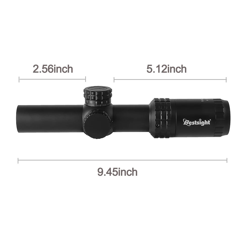 Bestsight 1-5X24 Tactical Rifle Scope With Red Green Illumination