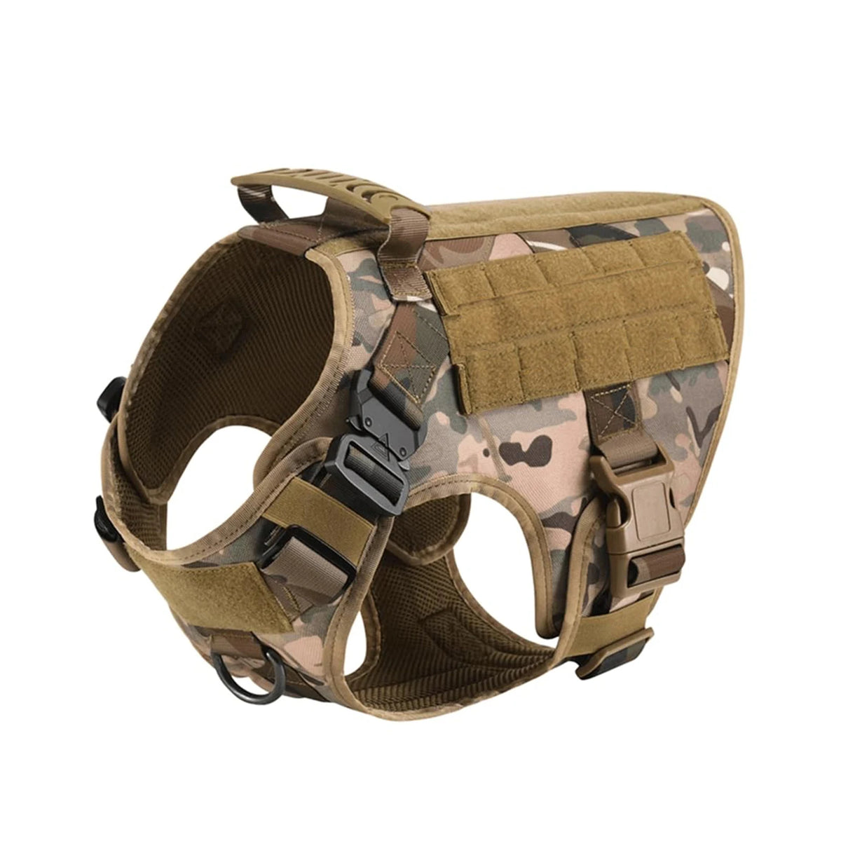 Tactical Dog Harness With Molle Pouches For Large Dogs
