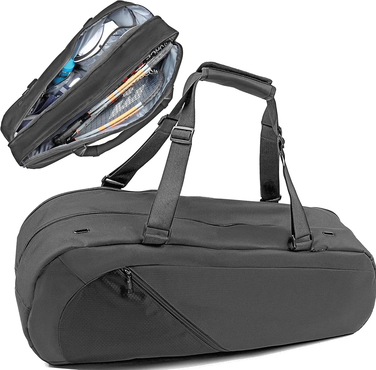 Tennis and Racquetball Gear Bag for Men Women Holds Rackets