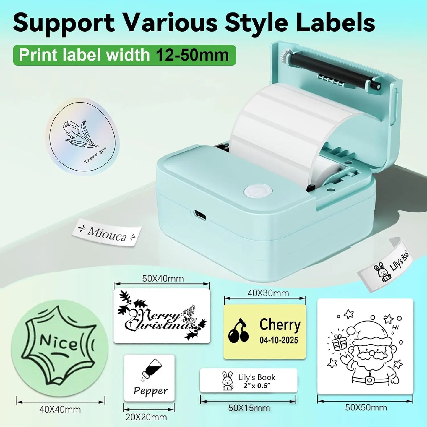 Label Maker Tape Printer For Home Office Organization Bluetooth Portable