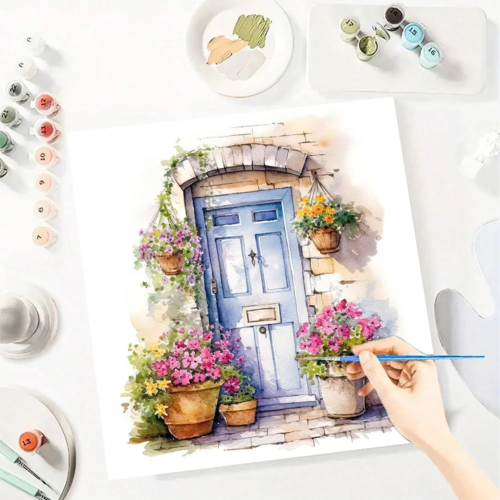 Flower Paint By Numbers Kit On Canvas For Adults Decor