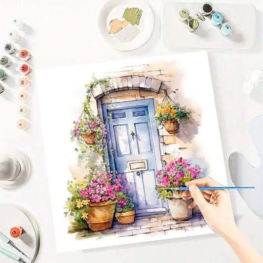 Flower Paint By Numbers Kit On Canvas For Adults Decor