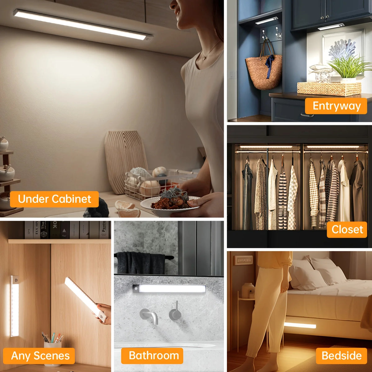 Pzsunly LED Night Light With Motion Sensor Wireless Rechargeable