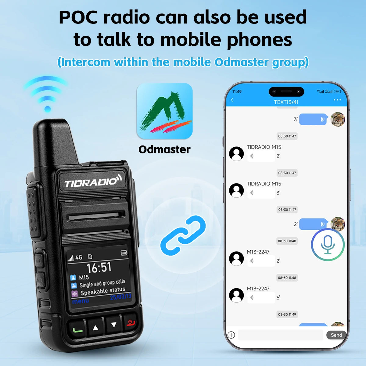 TIDRADIO M15 Long Range Walkie Talkie POC Radio App