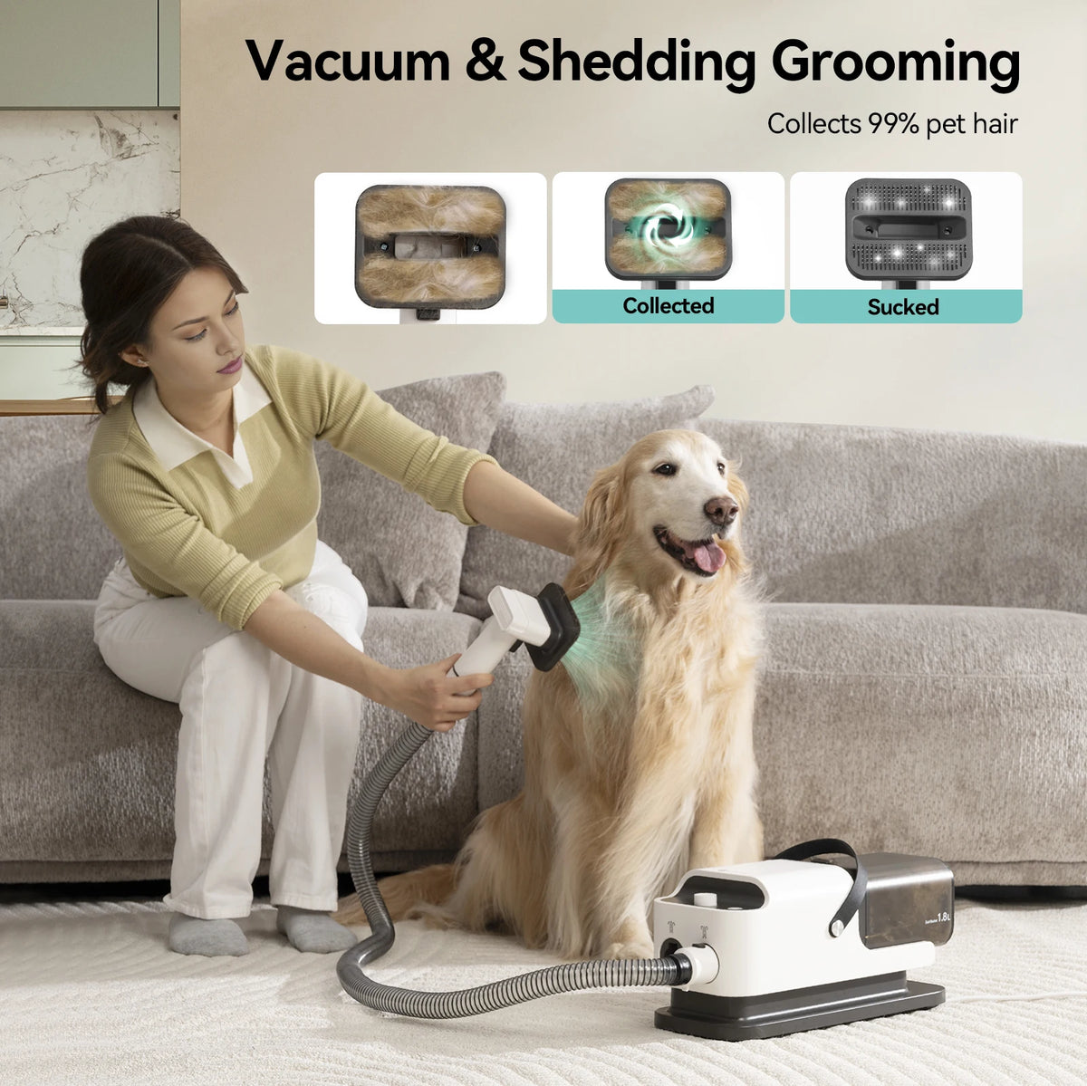 Three In One Pet Grooming Vacuum Hair Dryer And Trimmer