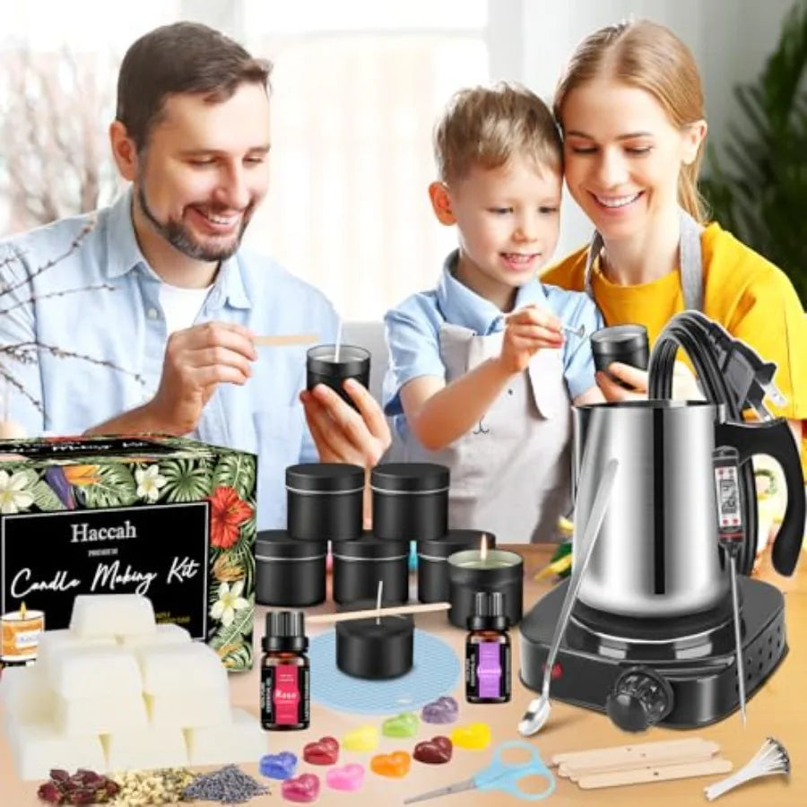 Complete Candle Making Kit With Wax Melter And Supplies