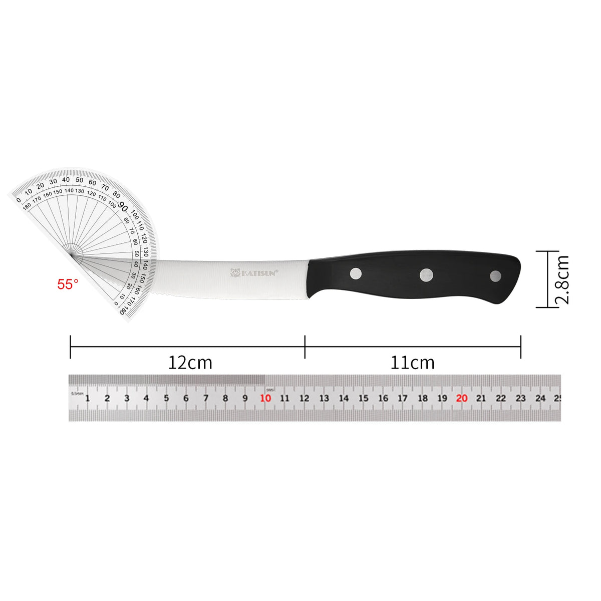 8 Piece Serrated Steak Knife Set Triple Rivet POM Handles