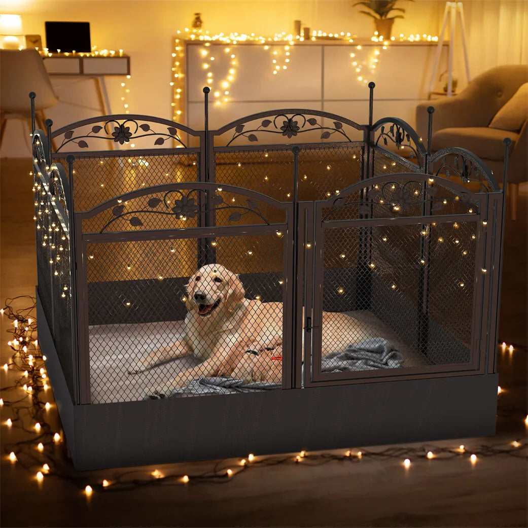 BORWART Heavy Duty Dog Playpen Enclosure For Pets Indoors Outdoors