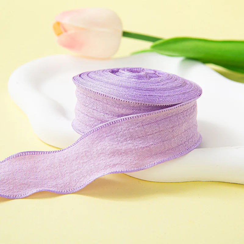 Pleated Chiffon Ribbon With Fishtail Edges For Gift Wrapping