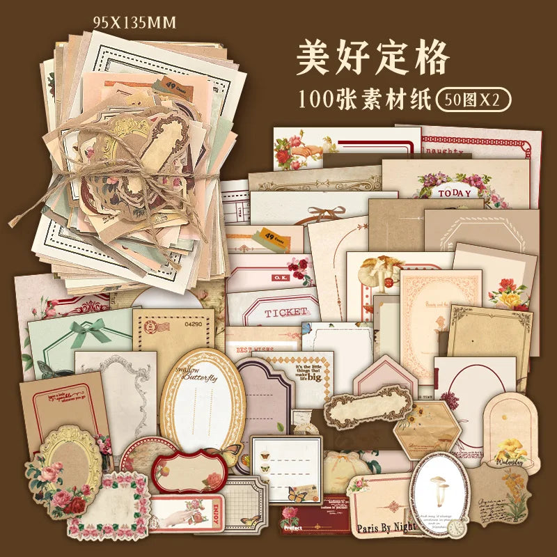 Creative Scrapbook Vintage Paper Kit For Junk Journals And Collages