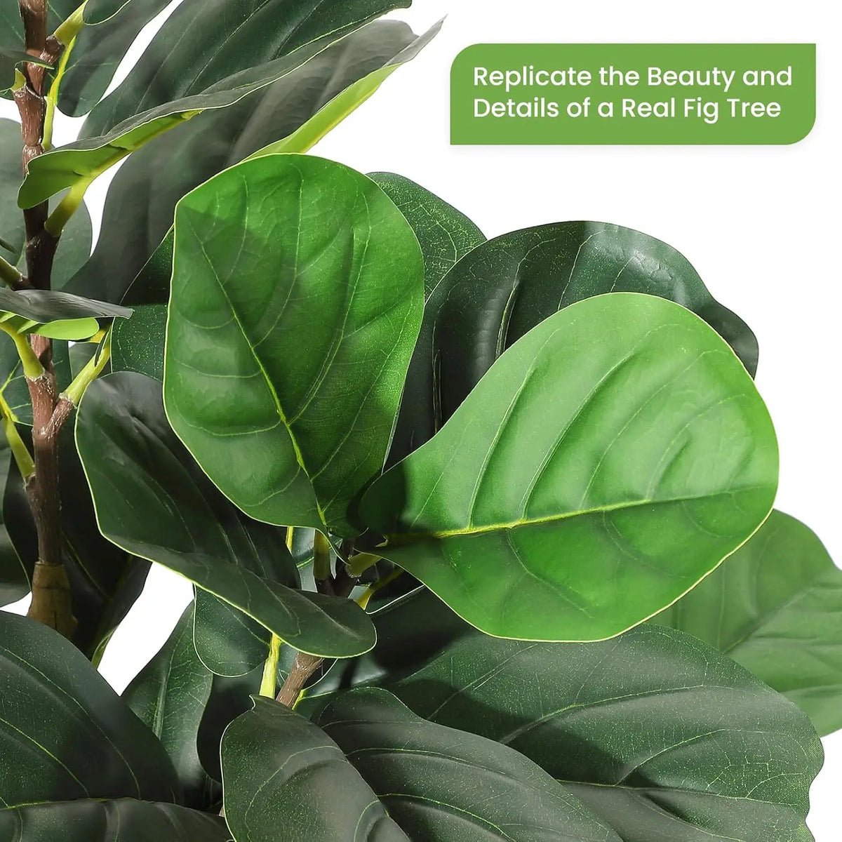 HiMISS Fiddle Leaf Fig Tree With Pot Artificial Floor Plant For Home