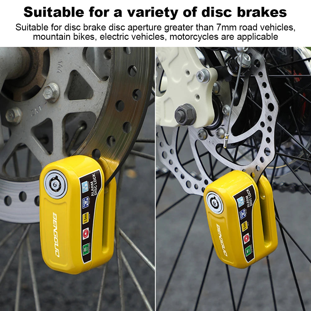 APWIKOGER Motorcycle Alarm Disc Lock With Keys Anti Theft
