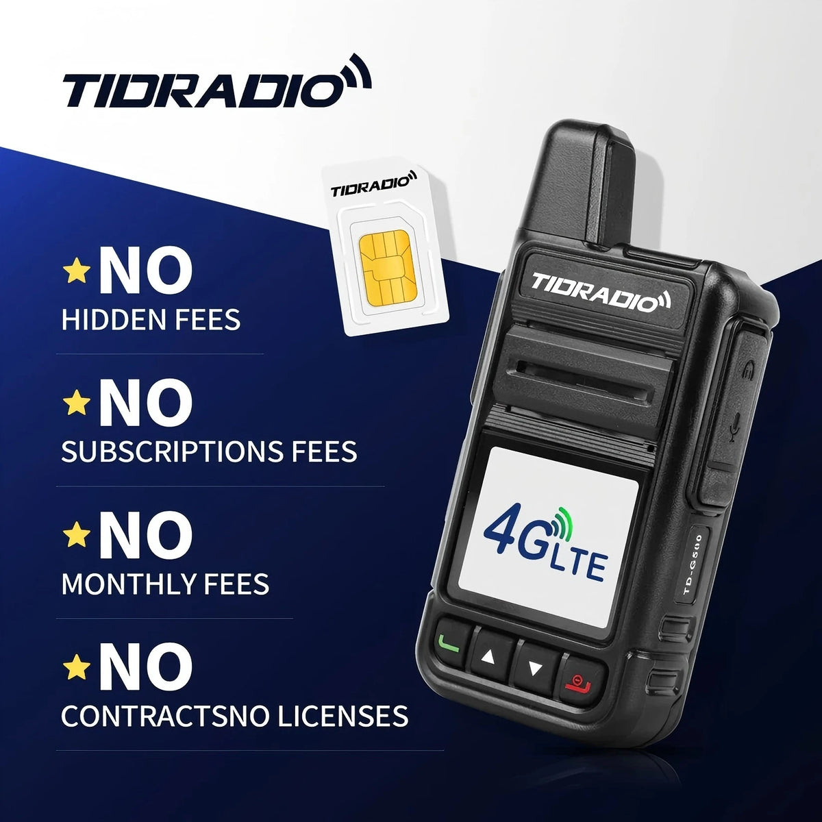 TIDRADIO M15 Long Range Walkie Talkie POC Radio App