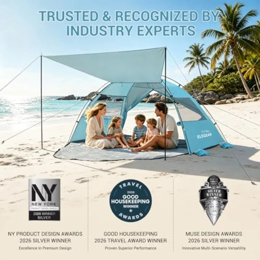 Portable Beach Tent Sun Shelter UPF 50 Plus Ultralight