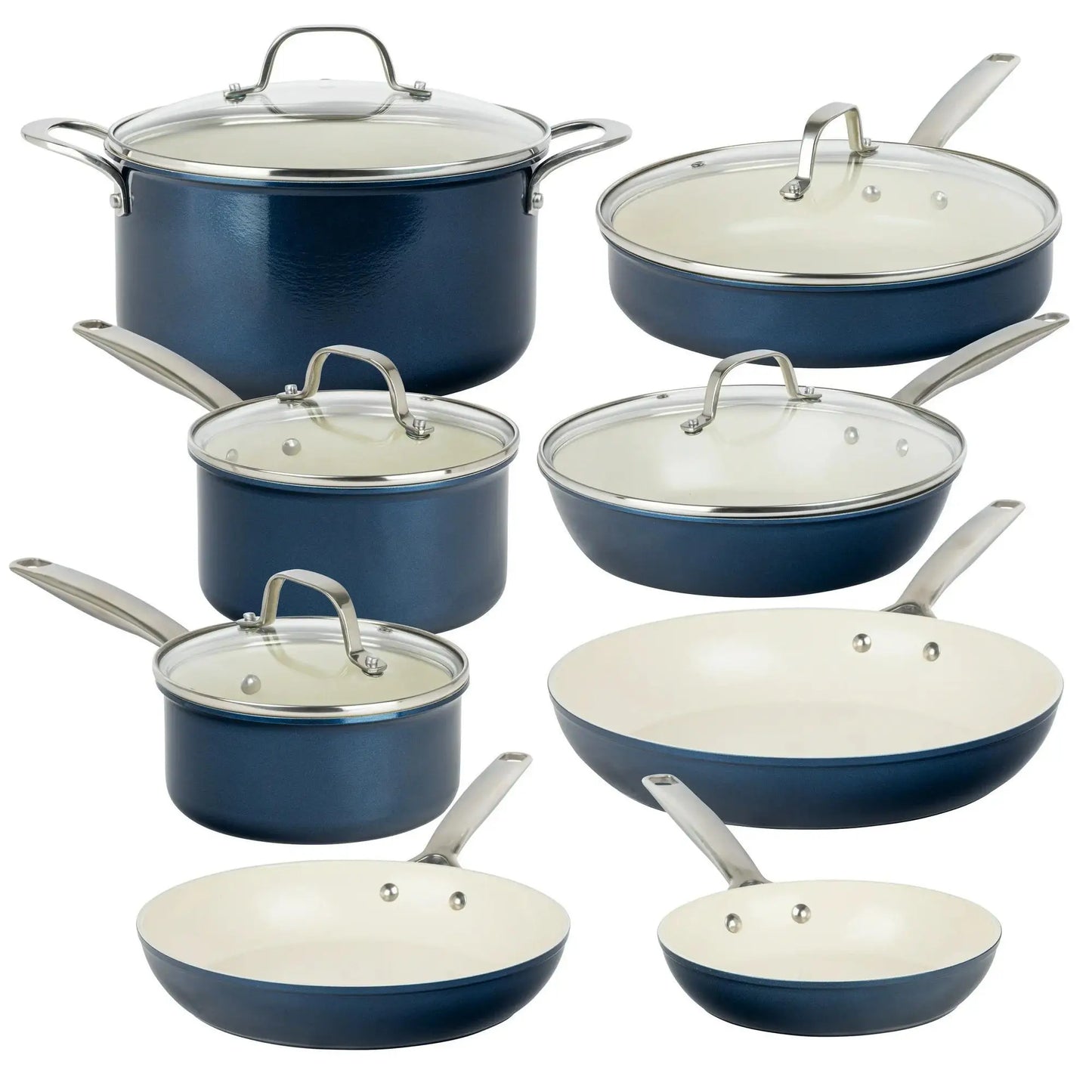 BARUIQE Ceramic Nonstick Pots And Pans Set Induction Ready