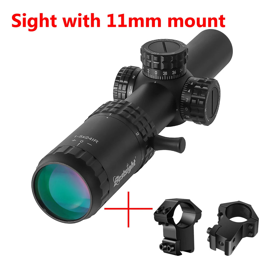 Bestsight 1-5X24 Tactical Rifle Scope With Red Green Illumination