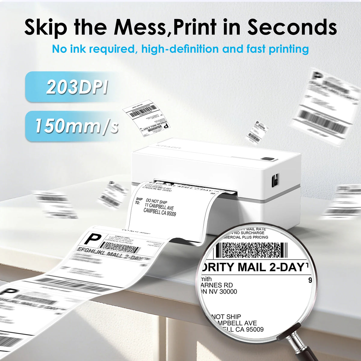 Thermal Label Printer For Shipping Labels Android iPhone Windows