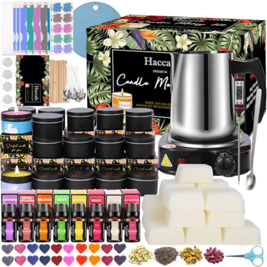 Complete Candle Making Kit With Wax Melter And Supplies