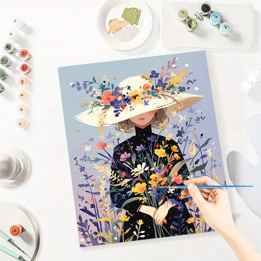 Flower Woman Paint By Numbers Kit For Adults On Canvas