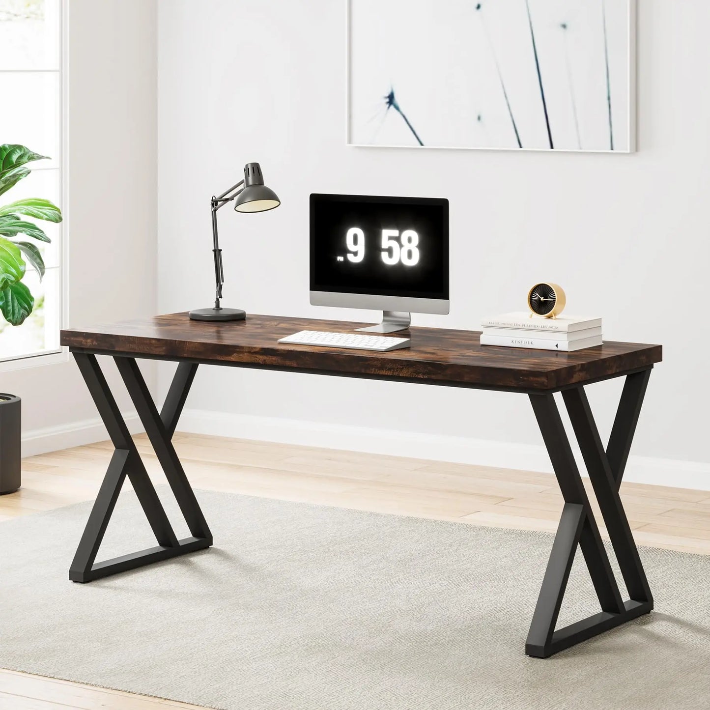 Tribesigns Writing Computer Desk With Z-Shaped Metal Legs