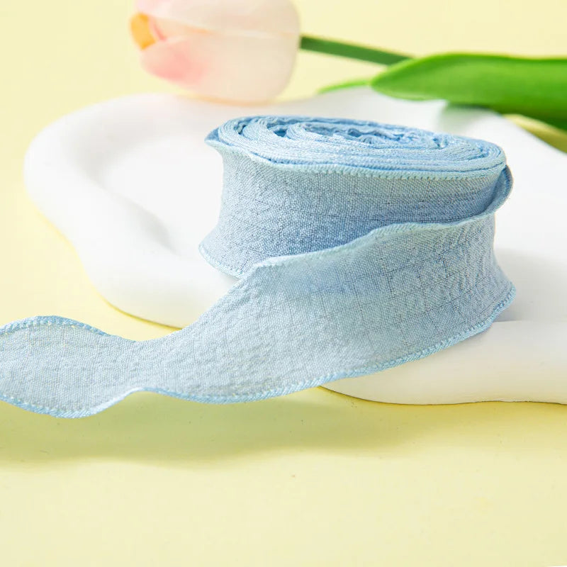 Pleated Chiffon Ribbon With Fishtail Edges For Gift Wrapping