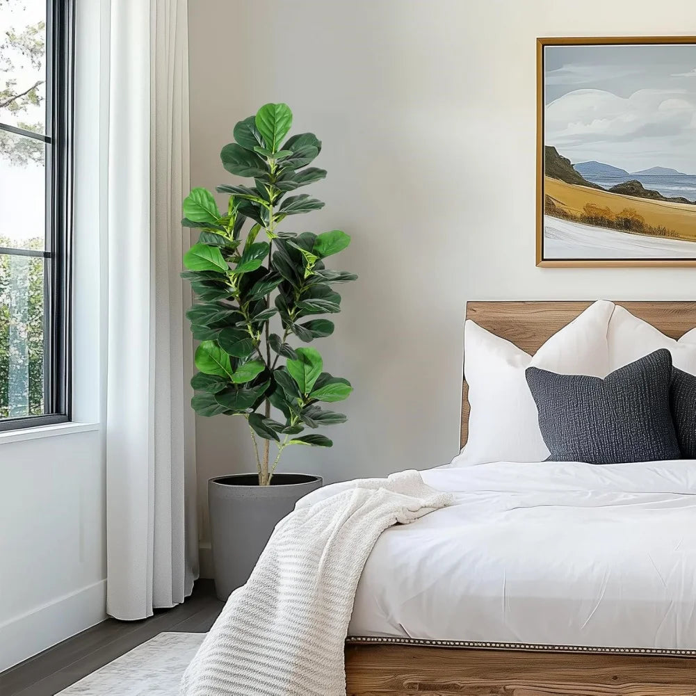 HiMISS Fiddle Leaf Fig Artificial Tree With Pot Home Decor
