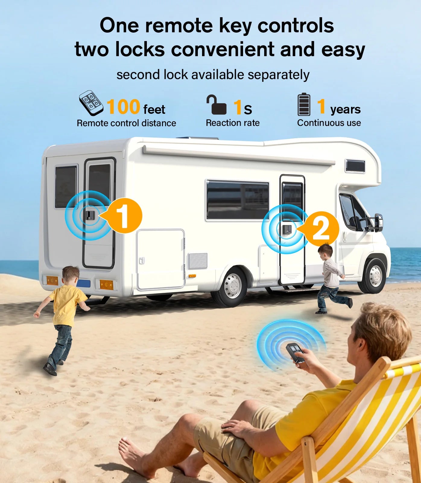 Smart RV Door Lock Keyless Entry Weatherproof With Fingerprint Keypad
