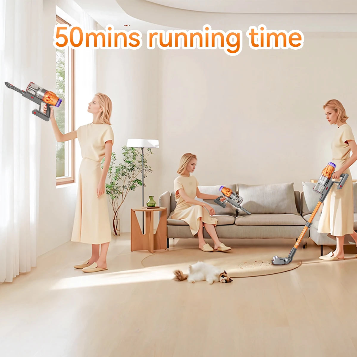 E.LUO Wireless Handheld Vacuum Cleaner With Brushless Motor LED Display