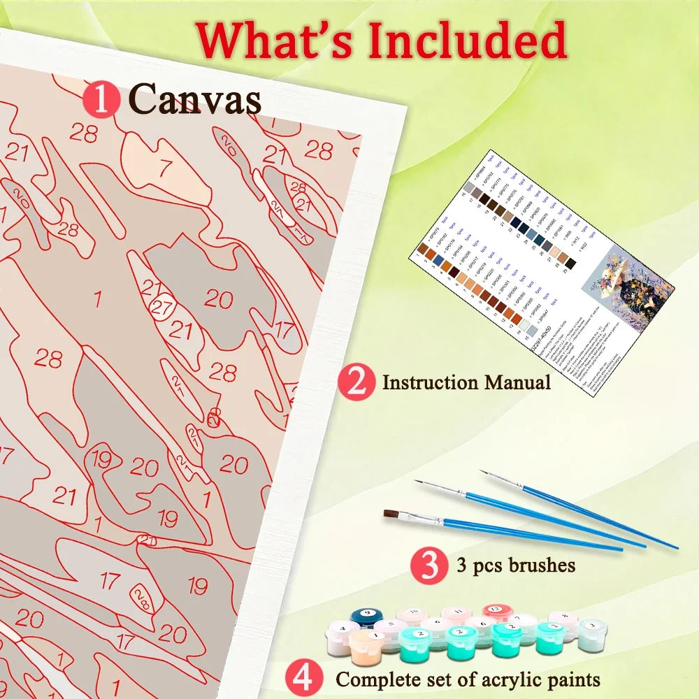 Flower Woman Paint By Numbers Kit For Adults On Canvas