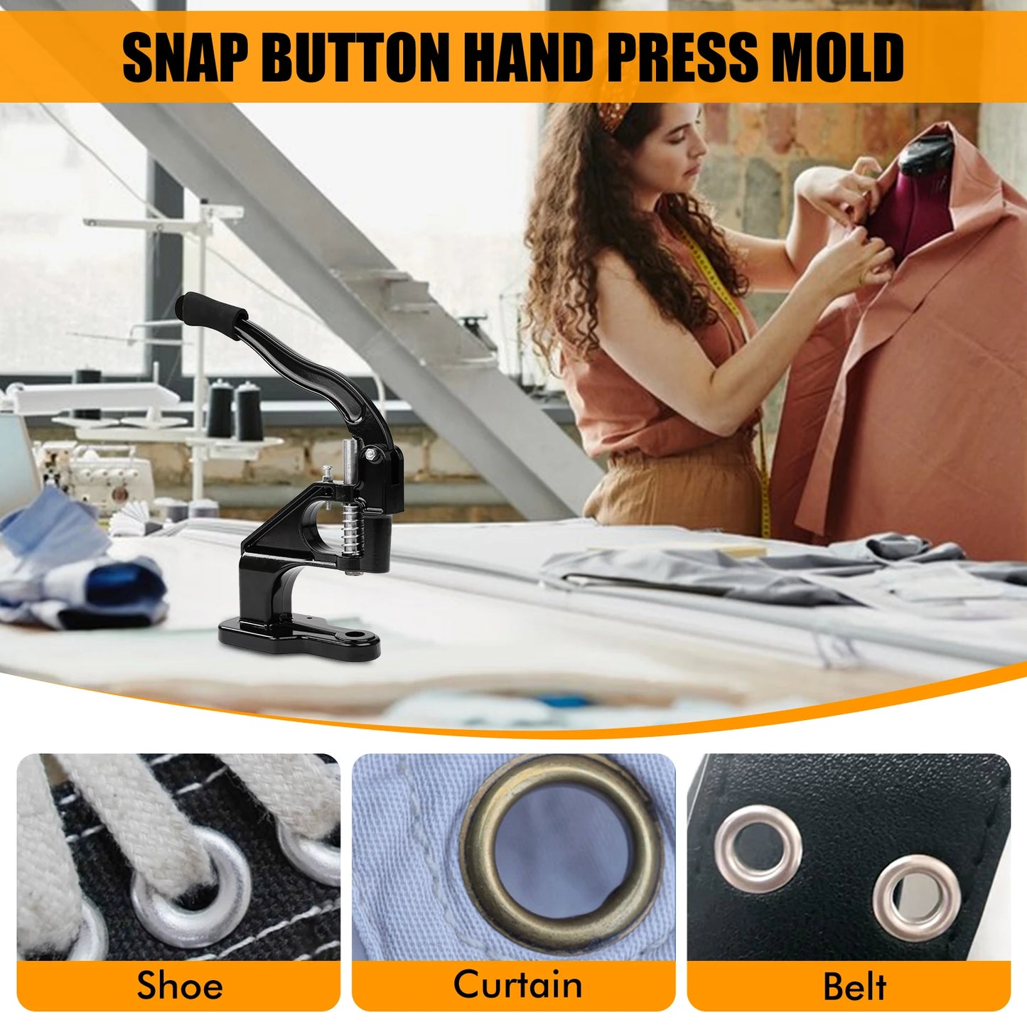Manual Grommet Eyelet Tool For Leathercraft With Dies And Grommets