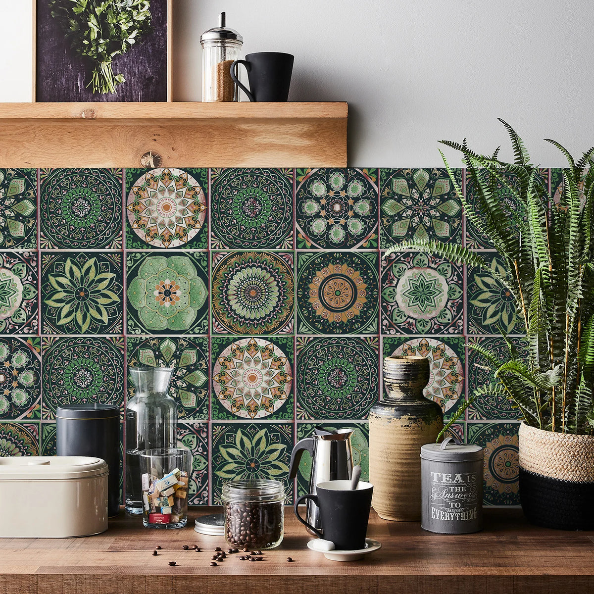 24 Piece Tile Sticker Set Waterproof Self Adhesive Wall Decals
