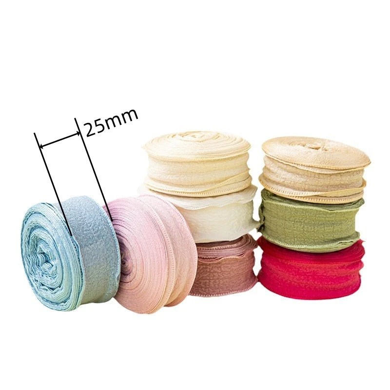 Pleated Chiffon Ribbon With Fishtail Edges For Gift Wrapping