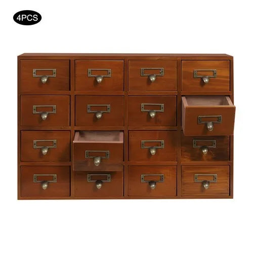 Bymaocar 64 Drawer Pine Wood Tabletop Organizer Cabinet